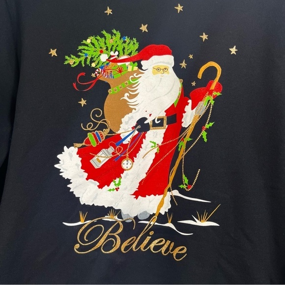 Holiday Time Santa Believe Christmas Pullover Sweater | Size: Large - Picture 3 of 4